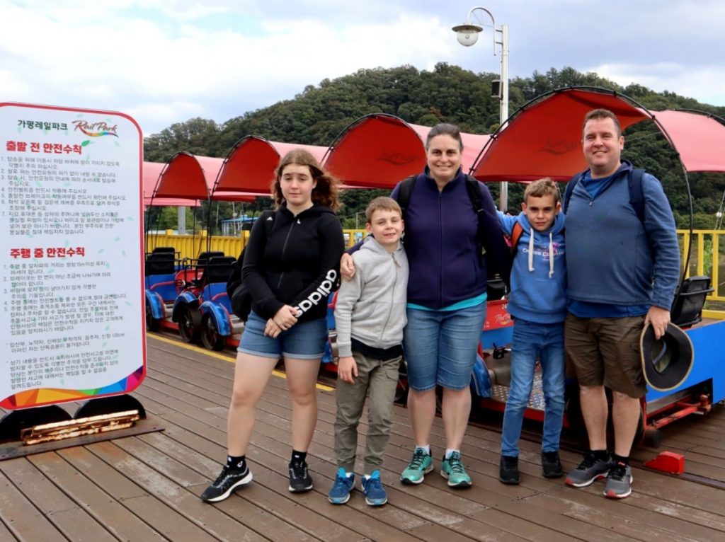 Getting ready to start our Gapyeong Rail Park Experience near Nami Island