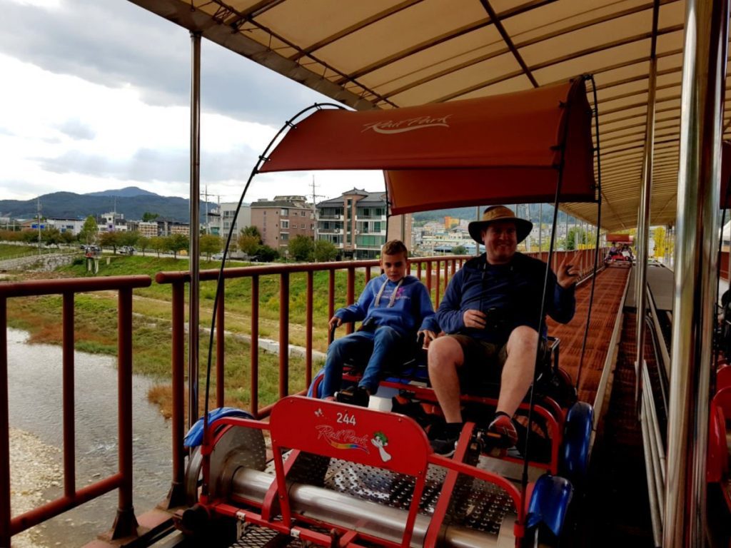 Having Fun on the Gapyeong Rail Car near Nami Island