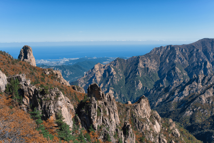 Views from Seoraksan National Park over Sokcho