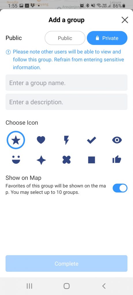 Setting up a group